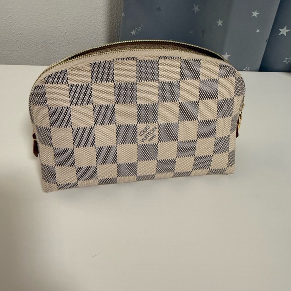 Louis Vuitton Damier Azur Cosmetic Makeup Toiletry Pouch Case - Picture 1 of 7